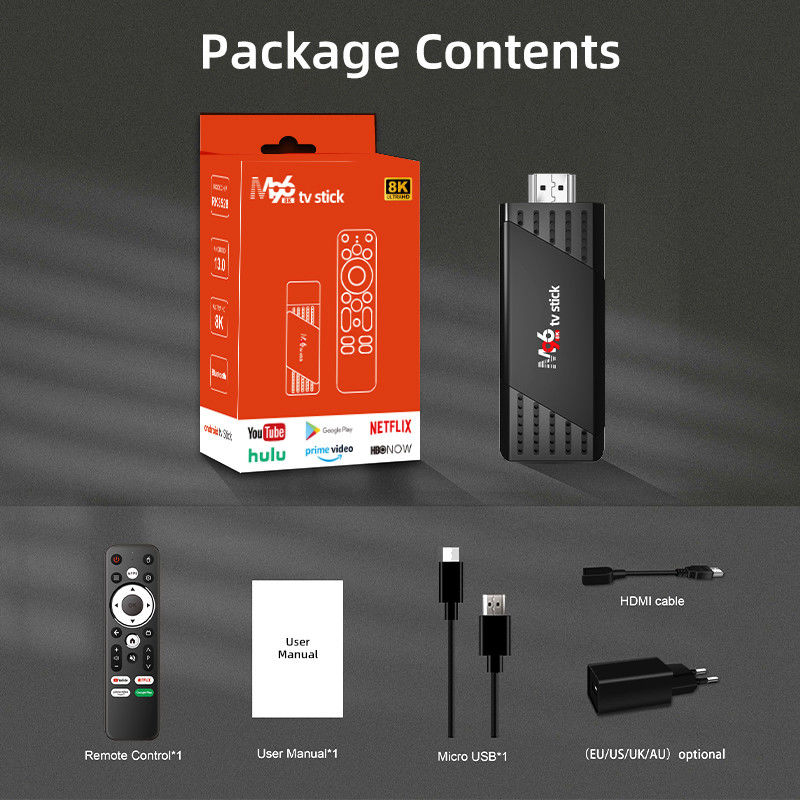 পোর্টেবল ইউএসবি টিভি স্টিক 32GB রম EMMC, WAV অডিও স্মার্ট টিভি ইউএসবি স্টিক