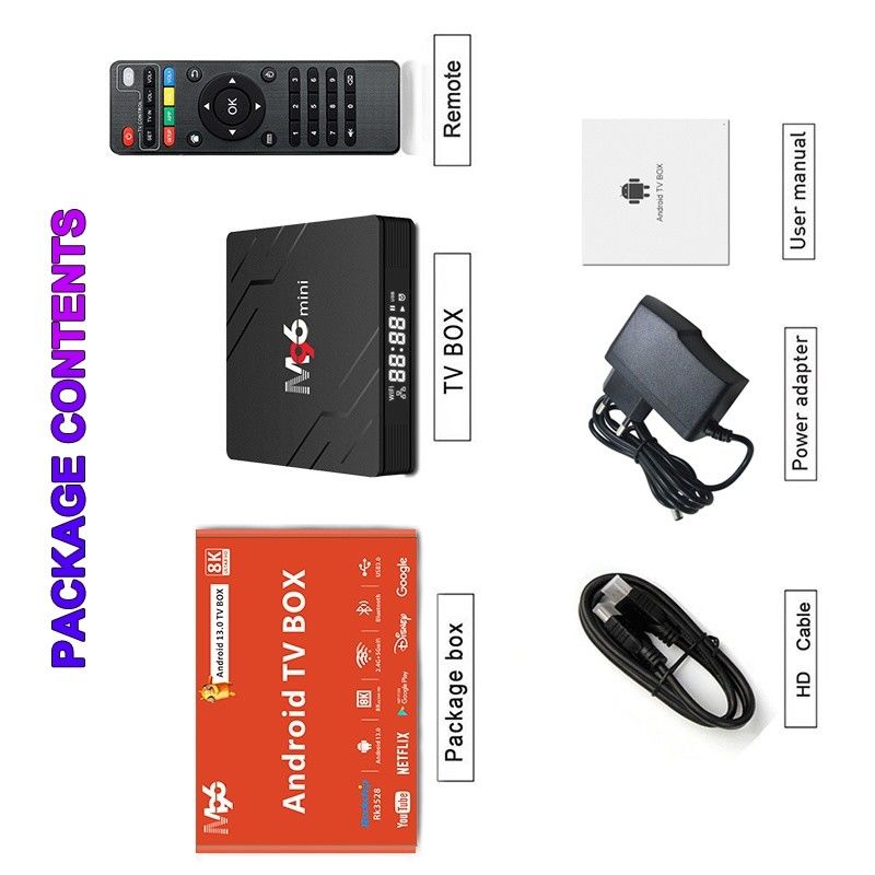 HDMI 2.1 স্মার্ট মিডিয়া বক্স টেকসই, পোর্টেবল অ্যান্ড্রয়েড টিভি বক্স স্মার্ট টিভি জন্য
