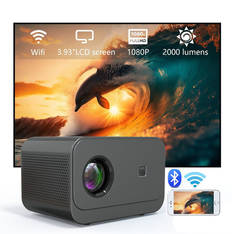 45-150 ইঞ্চি নতুন পণ্য ইলেকট্রিক ফোকাস LED+LCD HDMI প্রজেক্টর 200 লুমেন