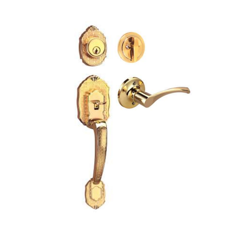 দরজা লক সঙ্গে Deadbolt প্রাচীন ব্রাস সামনের দরজা হ্যান্ডলেসট বেডরুম দরজা হ্যান্ডেল সঙ্গে লক